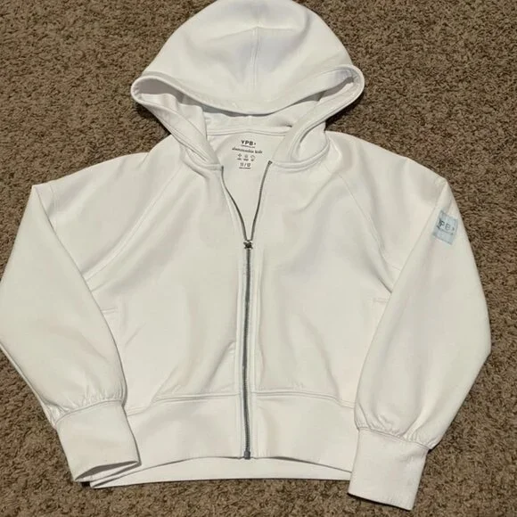 Abercrombie Kids YPB Neoknit Active Kids Zip-Up Hoodie, White, Size 11/12 - Picture 2 of 6
